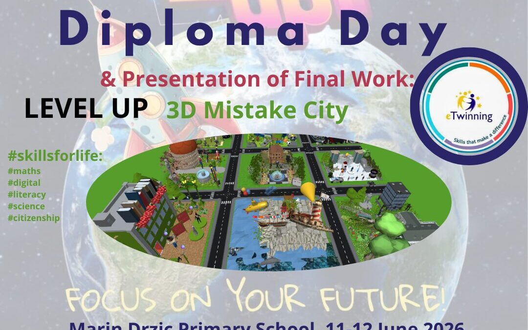 Razina 5 uspješno završena: Projektom „Level Up“ petašice razvile ključne eTwinning vještine za život i izgradile virtualni „Mistake City“